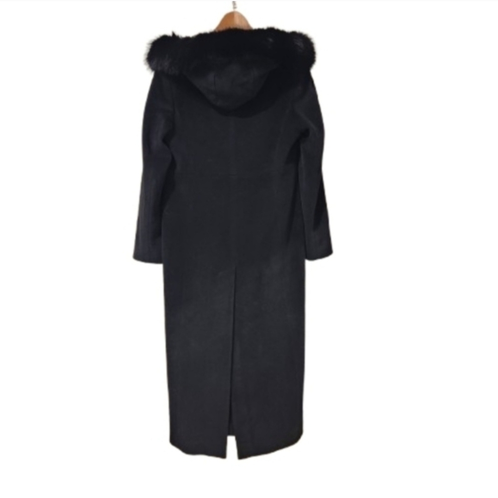 Rare VINTAGE Calvin Klein Luxury Maxi Coat 65% Angora & Wool Genuine Blue Fox, M - Picture 4 of 14